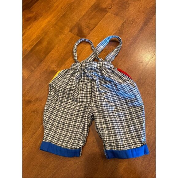 Vintage 90s Plaid Kids One Piece Bodysuit with Blue Trim - Picture 3 of 3